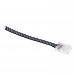 4" Solderless Clamp-On Pigtail Adaptor - 10mm RGB LED Strip Lights