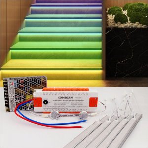 Multi-Color Stair Lighting Kit - Color Changing Aluminum LED Light Bars - Length 60cm