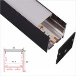 C082-1B3B Series 35*35mm LED Strip Channel - 35*35mm Suspended Black LED Profile