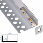 C094 Series 10x13mm LED Strip Channel - Single Flank Architectural Gypsum Plaster Aluminum LED Profile