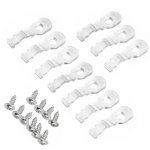 8mm COB LED Strip Light Mounting Clips With Screws - 10 Pack