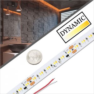 5m Dim to Warm (3000K dims to 1800K) LED Strip Light/Tape Lighting - High CRI - 24V - IP20