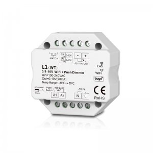 0/1-10V WiFi + RF + Push Dimmer - SBL-L1-WT