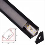 CX-A007N-B Series 18*18mm LED Strip Channel - Black Aluminum LED Profile housing - Corner