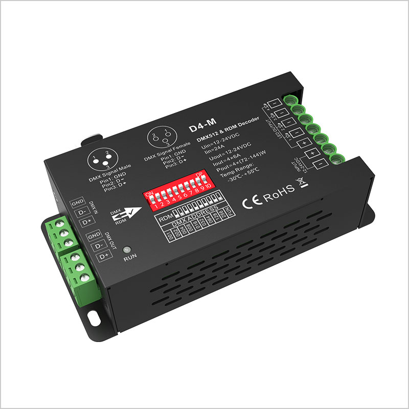DMX512 SPI Decoder - Digital RGB Addressable LED Decoder/Controller - 5-24  VDC