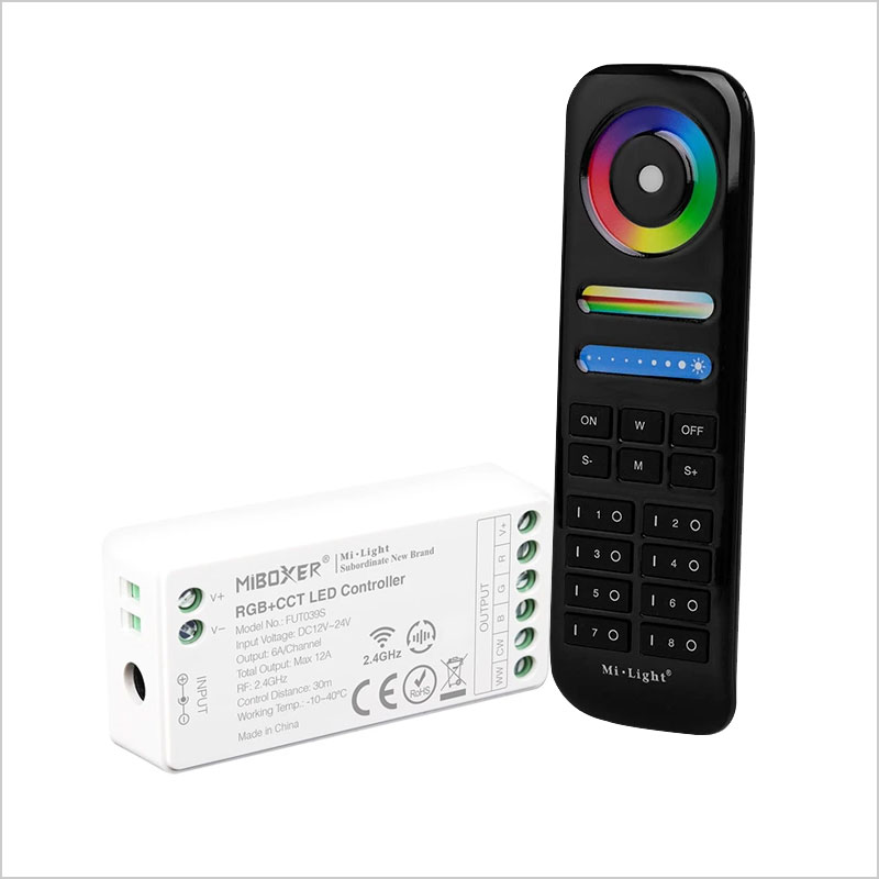 Tunable White LED Controller - Wireless RF Touch Color Remote - 6