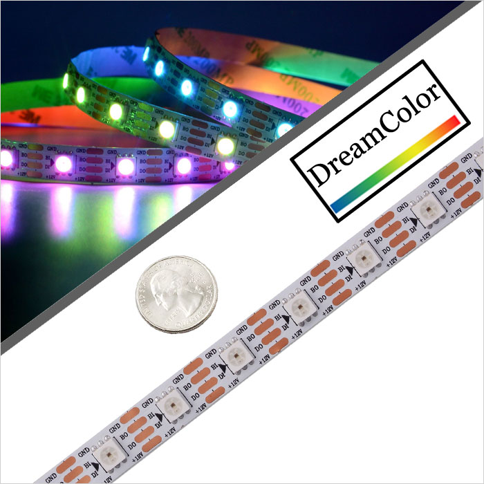 RGB LED Strip 120 LEDs/m, 5m/16.4 Reel – High Density (+ Optional  Controller and Power Supply)